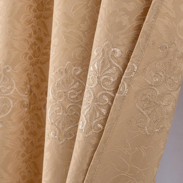 RT Designer Collection Alice Macrame Luxurious Decorative Rod Pocket Curtain Panel 54" x 84" Gold