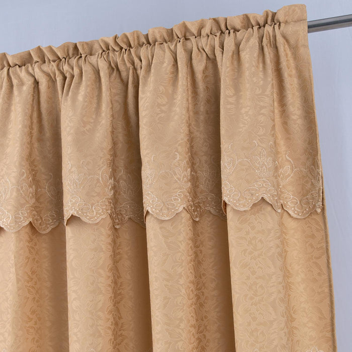 RT Designer Collection Alice Macrame Luxurious Decorative Rod Pocket Curtain Panel 54" x 84" Gold