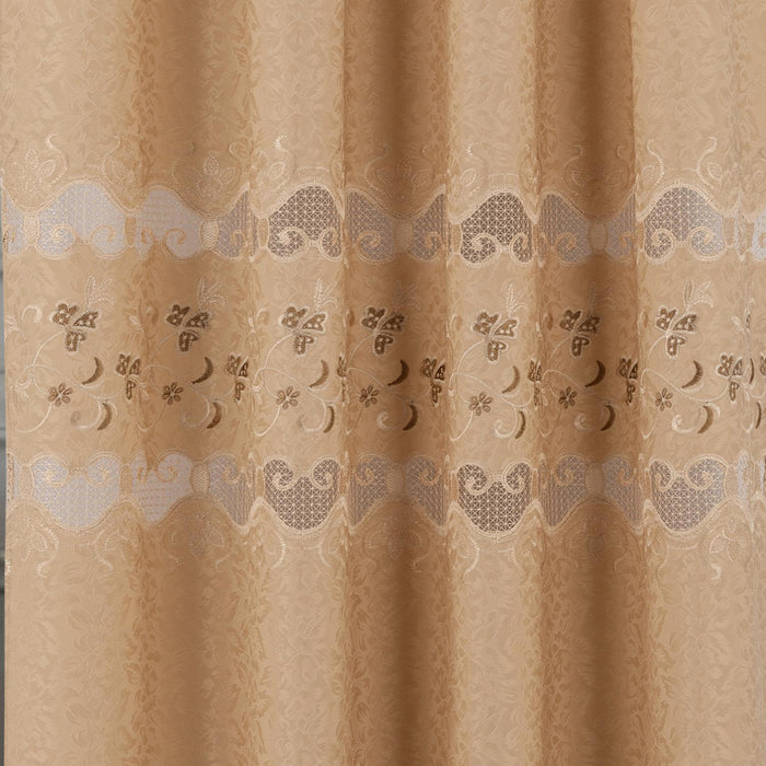 RT Designer Collection Alice Macrame Luxurious Decorative Rod Pocket Curtain Panel 54" x 84" Gold