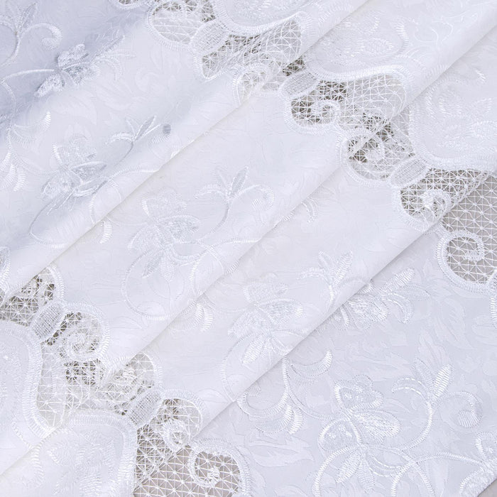 RT Designer Collection Alice Macrame Luxurious Decorative Rod Pocket Curtain Panel 54" x 84" White