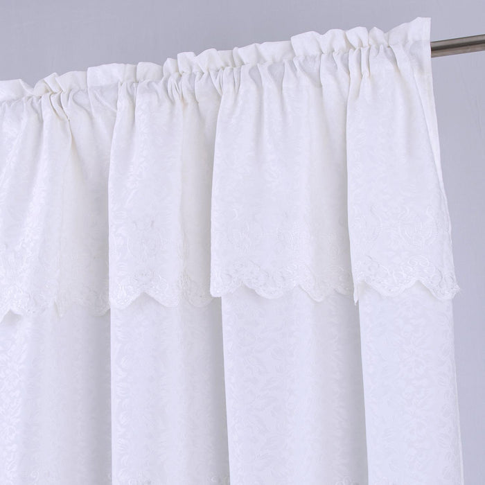 RT Designer Collection Alice Macrame Luxurious Decorative Rod Pocket Curtain Panel 54" x 84" White