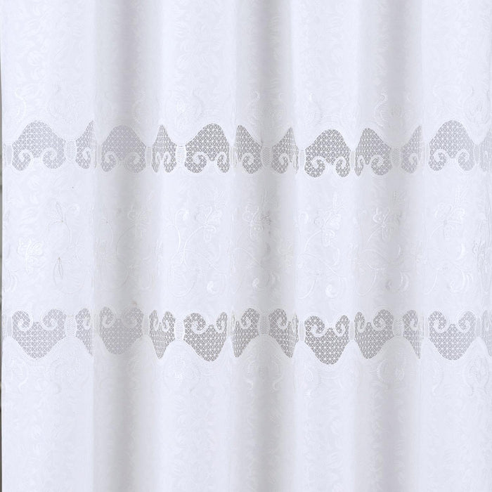 RT Designer Collection Alice Macrame Luxurious Decorative Rod Pocket Curtain Panel 54" x 84" White