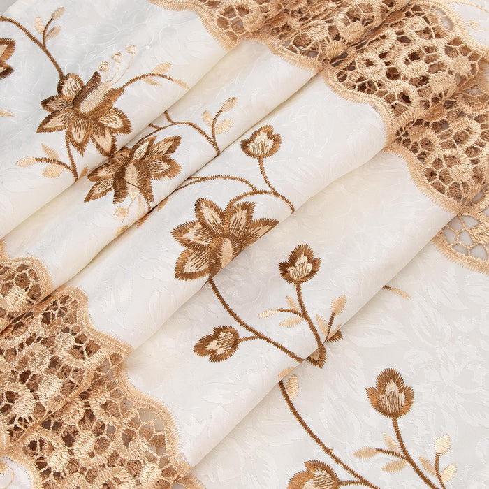 RT Designer Collection Antonia Macrame Luxurious Decorative Rod Pocket Curtain Panel 54" x 84" Beige