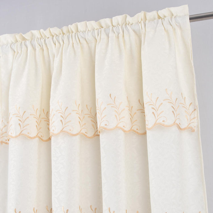 RT Designer Collection Antonia Macrame Luxurious Decorative Rod Pocket Curtain Panel 54" x 84" Beige