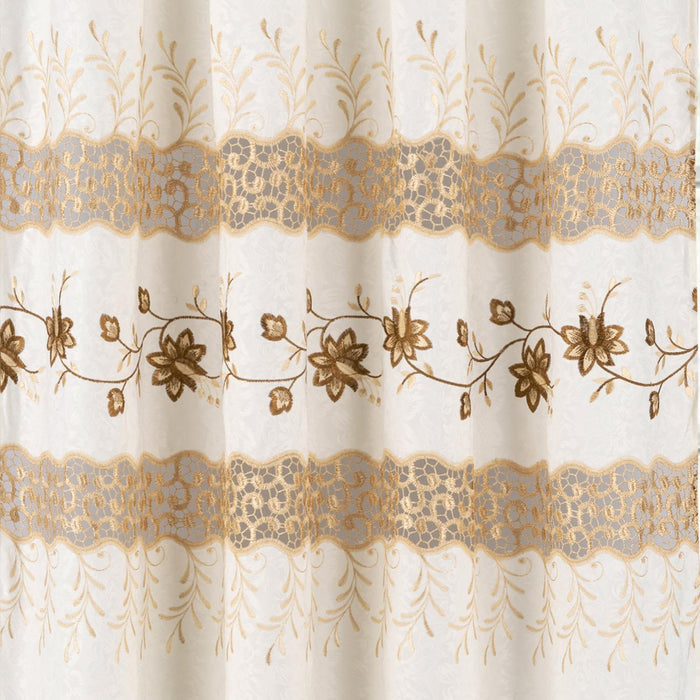 RT Designer Collection Antonia Macrame Luxurious Decorative Rod Pocket Curtain Panel 54" x 84" Beige