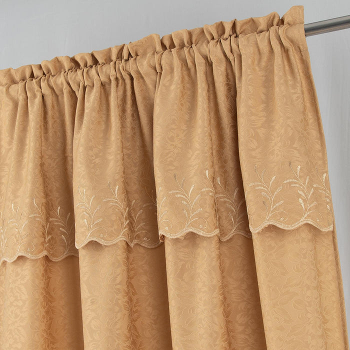 RT Designer Collection Antonia Macrame Luxurious Decorative Rod Pocket Curtain Panel 54" x 84" Gold
