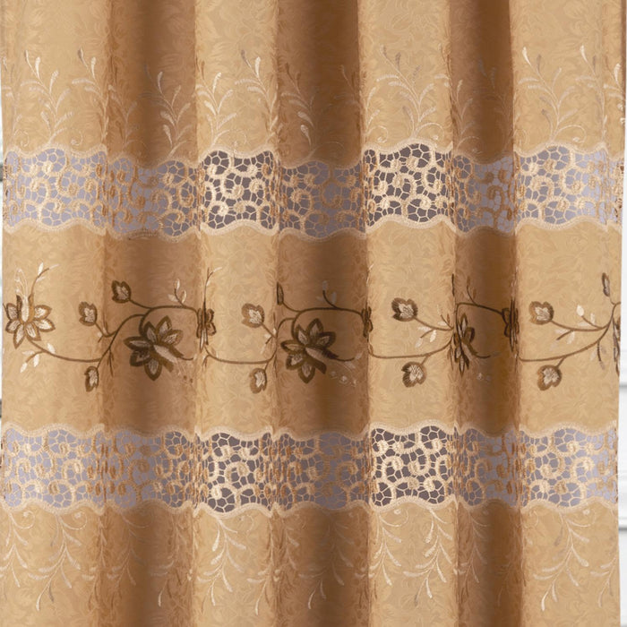 RT Designer Collection Antonia Macrame Luxurious Decorative Rod Pocket Curtain Panel 54" x 84" Gold