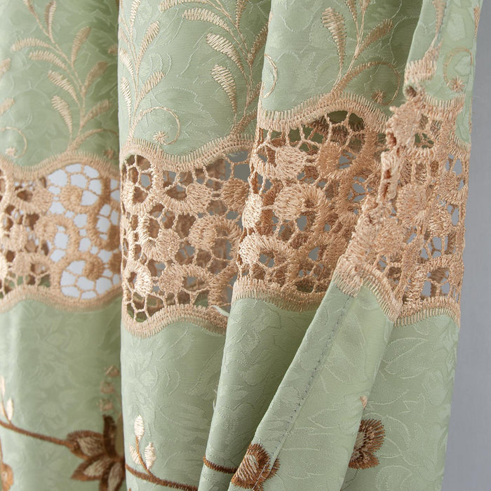 RT Designer Collection Antonia Macrame Luxurious Decorative Rod Pocket Curtain Panel 54" x 84" Sage