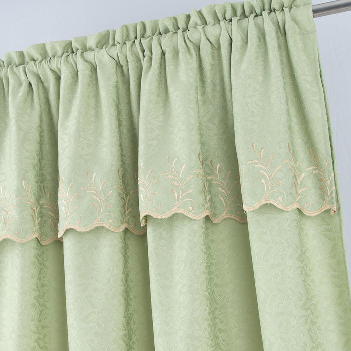 RT Designer Collection Antonia Macrame Luxurious Decorative Rod Pocket Curtain Panel 54" x 84" Sage