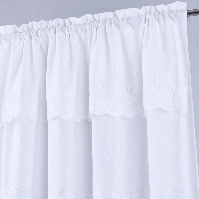 RT Designer Collection Antonia Macrame Luxurious Decorative Rod Pocket Curtain Panel 54" x 84" White