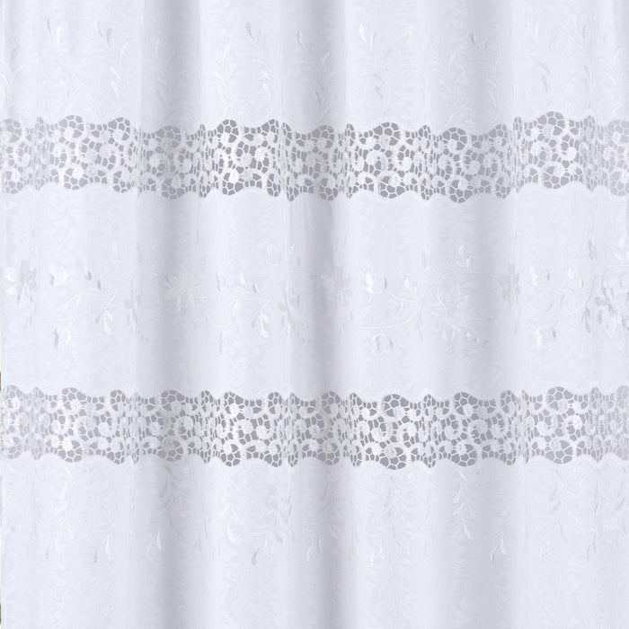 RT Designer Collection Antonia Macrame Luxurious Decorative Rod Pocket Curtain Panel 54" x 84" White