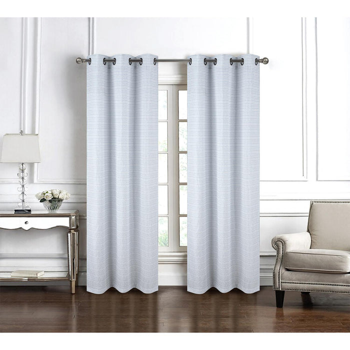 RT Designer Collection Barnet Jacquard Luxurious Decorative Grommet Curtain Panel 54" x 84" Blue