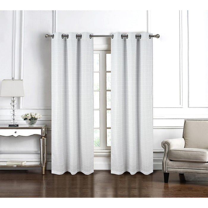 RT Designer Collection Barnet Jacquard Luxurious Decorative Grommet Curtain Panel 54" x 84" Charcoal