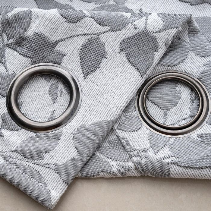 RT Designer Collection Brent Jacquard Luxurious Decorative Grommet Curtain Panel 54" x 84" Silver