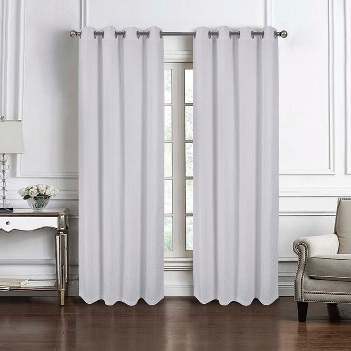 RT Designers Collection Bridgeport Jacquard High Quality Light Filtering Grommet Curtain Panel 54" x 90" White
