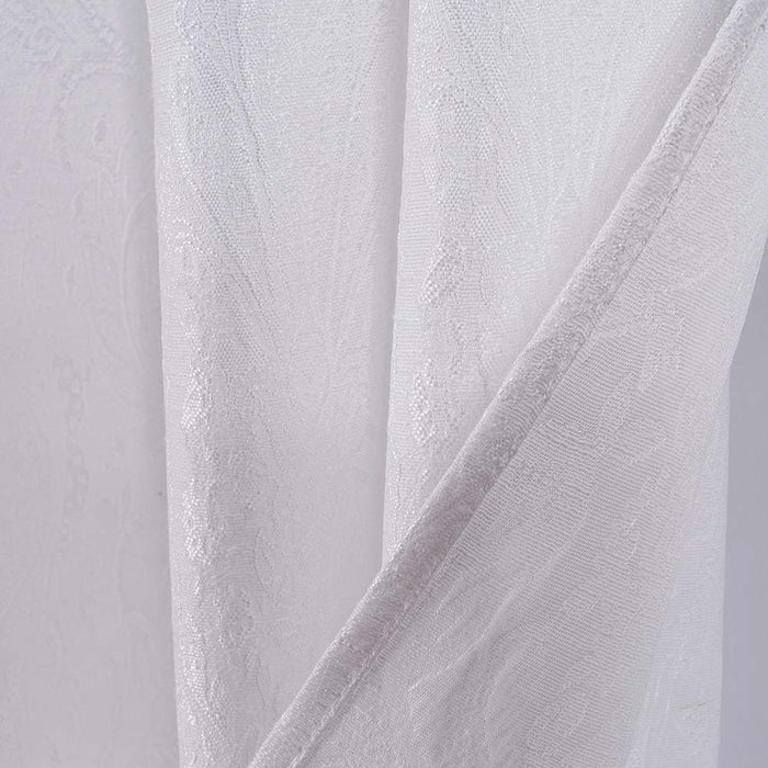 RT Designers Collection Bridgeport Jacquard High Quality Light Filtering Grommet Curtain Panel 54" x 90" White