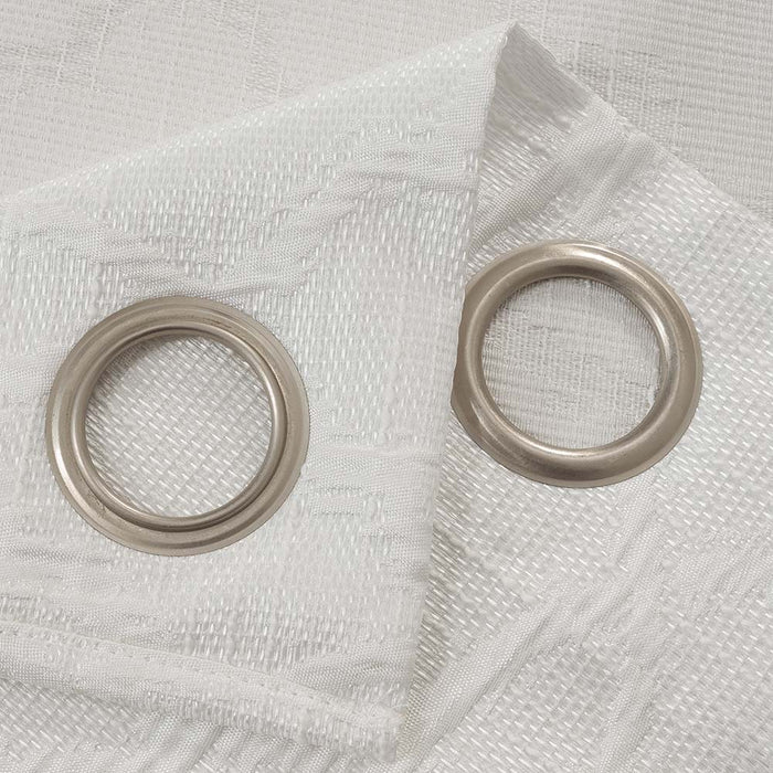 RT Designers Collection Brookfield Jacquard High Quality Light Filtering Grommet Curtain Panel White