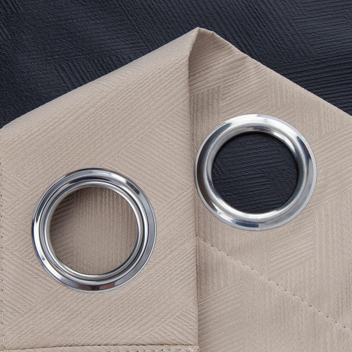 RT Designers Collection Barron Two Pack Premium Grommet Curtain Panel 54" x 84" Beige