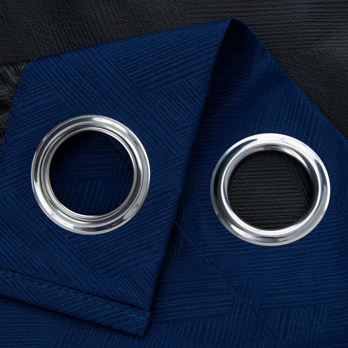 RT Designers Collection Barron Two Pack Premium Grommet Curtain Panel 54" x 84" Navy