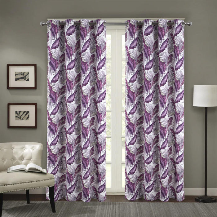 RT Designer Collection Brazil Printed Blackout Luxurious Decorative Grommet Curtain Panel 54" x 90" Lilac