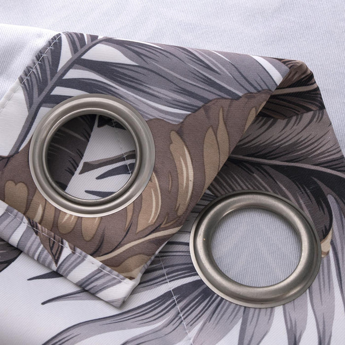 RT Designer Collection Brazil Printed Blackout Luxurious Decorative Grommet Curtain Panel 54" x 90" Taupe