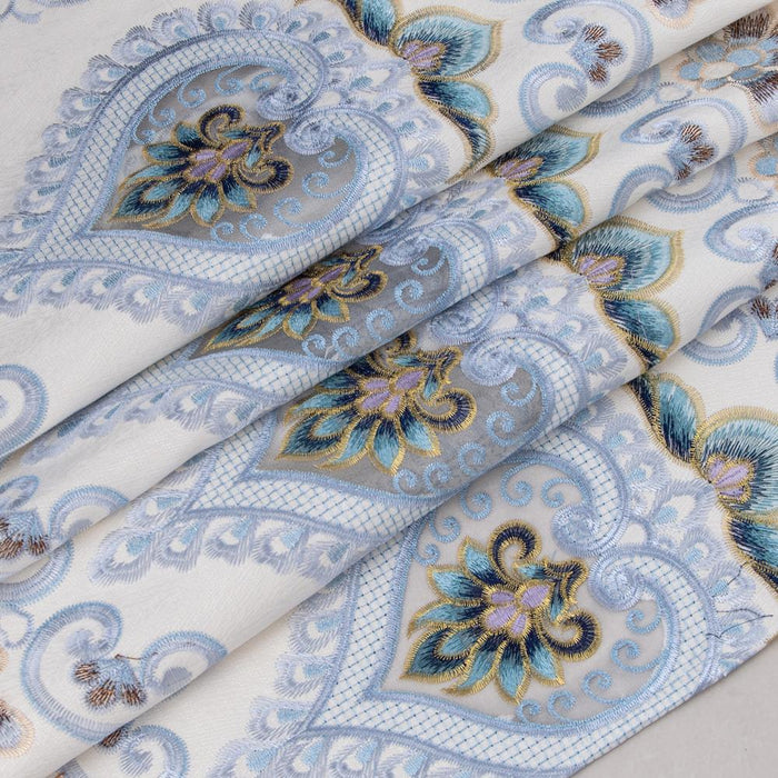 RT Designers Collection Bonnie Macrame Rod Pocket Room Darkening Curtain Panels for Living Room 52" x 84" Beige