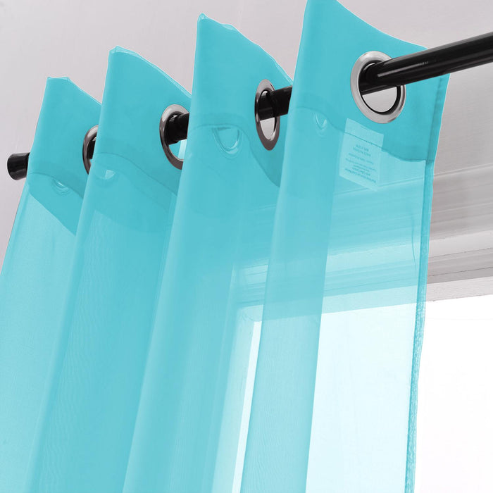RT Designers Collection Cara Grommet Curtain Panel for Windows 54" x 84" Aqua