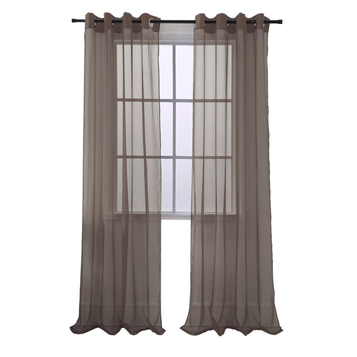 RT Designers Collection Cara Grommet Curtain Panel for Windows 54" x 84" Chocolate