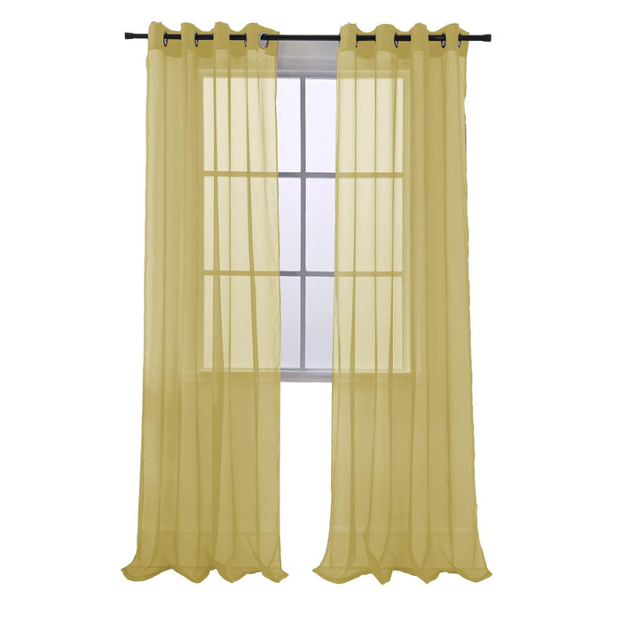 RT Designers Collection Cara Grommet Curtain Panel for Windows 54" x 84" Gold