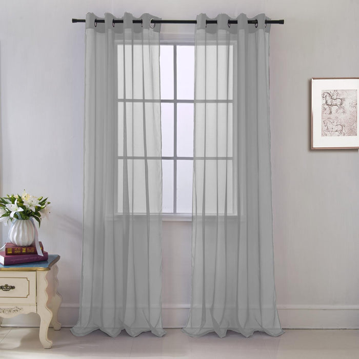 RT Designers Collection Cara Grommet Curtain Panel for Windows 54" x 84" Grey