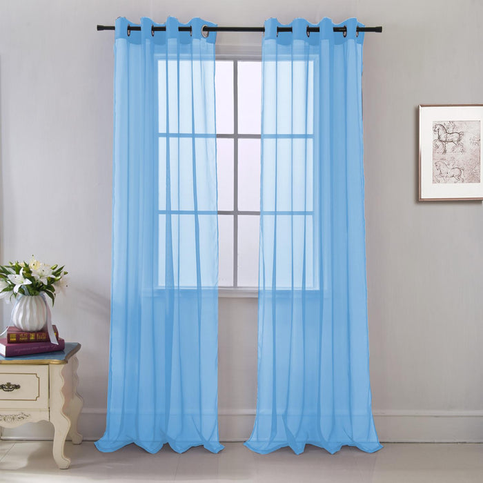 RT Designers Collection Cara Grommet Curtain Panel for Windows 54" x 84" Neon Blue