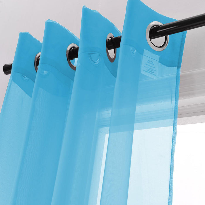 RT Designers Collection Cara Grommet Curtain Panel for Windows 54" x 84" Neon Blue