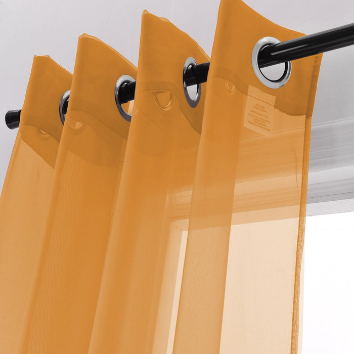 RT Designers Collection Cara Grommet Curtain Panel for Windows 54" x 84" Neon Orange