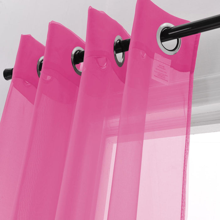 RT Designers Collection Cara Grommet Curtain Panel for Windows 54" x 84" Neon Pink