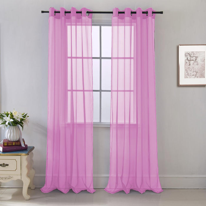RT Designers Collection Cara Grommet Curtain Panel for Windows 54" x 84" Pink
