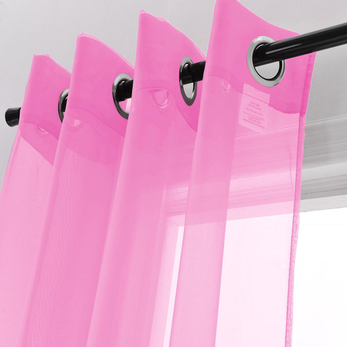 RT Designers Collection Cara Grommet Curtain Panel for Windows 54" x 84" Pink