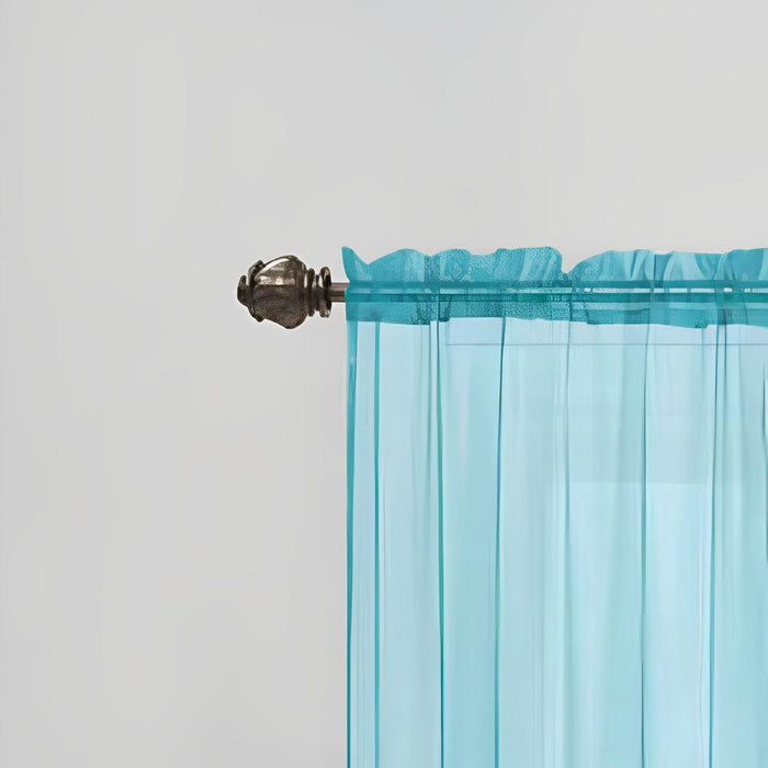 Celine Sheer 55 x 90 in. Rod Pocket Curtain Panel Aqua