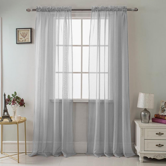 Olivia Gray Celine Sophisticated Sheer Curtain Panel for Living Room, Bedroom, Kitchen, Dining Room & More - Machine Washable Sheer Rod Pocket Curtain Panels - 55-inch x 90-inch