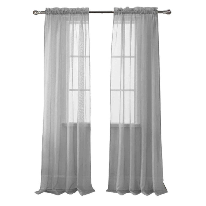 Olivia Gray Celine Sophisticated Sheer Curtain Panel for Living Room, Bedroom, Kitchen, Dining Room & More - Machine Washable Sheer Rod Pocket Curtain Panels - 55-inch x 90-inch