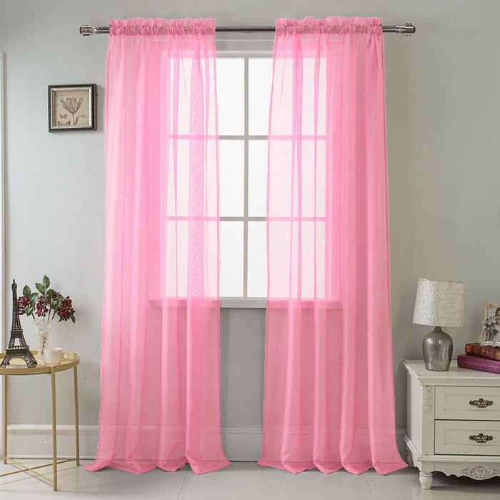 RT Designers Celine Sheer Rod Pocket Curtain Panel Pair - 55x90", Dusty Rose