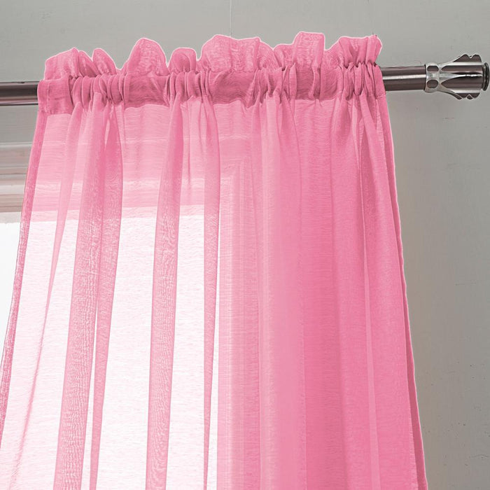 RT Designers Celine Sheer Rod Pocket Curtain Panel Pair - 55x90", Dusty Rose