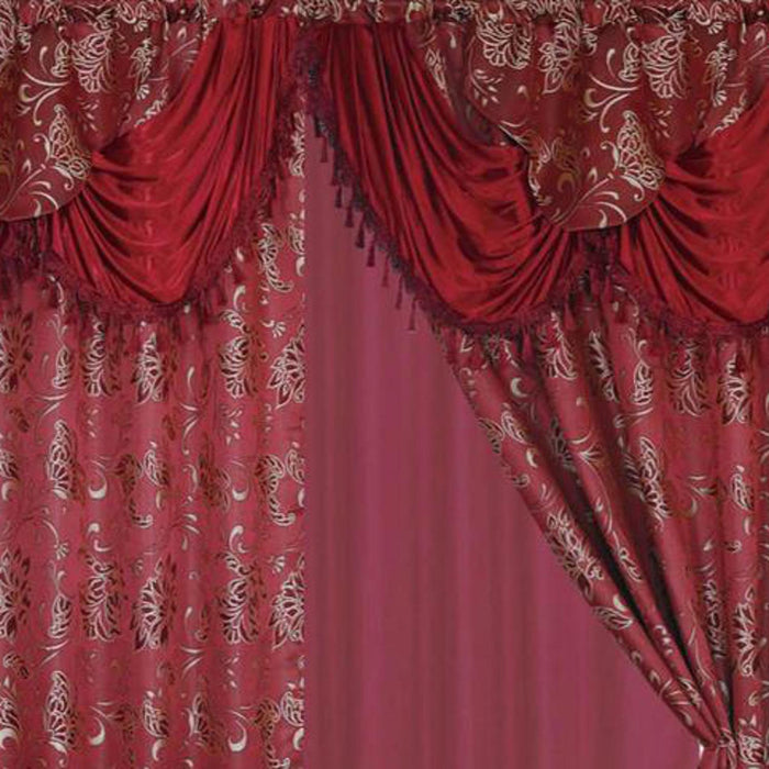 Rt Designers Collection Clayton 2-Piece Double Panel Elegant Thermal Insulated Grommet Curtain Panels - Each Panel 54" X 84" Burgundy