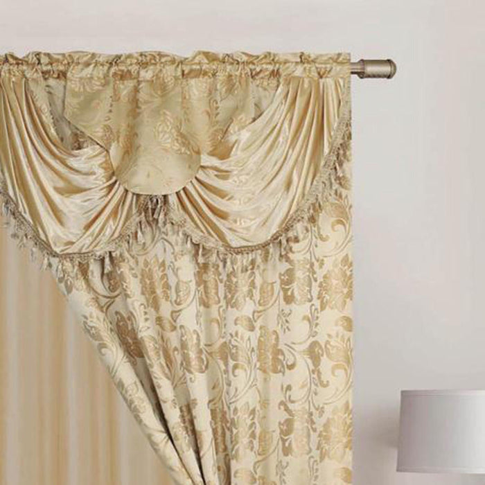 Rt Designers Collection Clayton 2-Piece Double Panel Semi-Transparent Grommet Curtain Pair Panels - Each Panel 54" X 84" Gold
