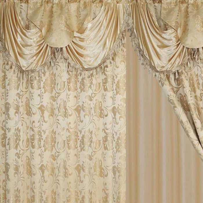 Rt Designers Collection Clayton 2-Piece Double Panel Semi-Transparent Grommet Curtain Pair Panels - Each Panel 54" X 84" Gold