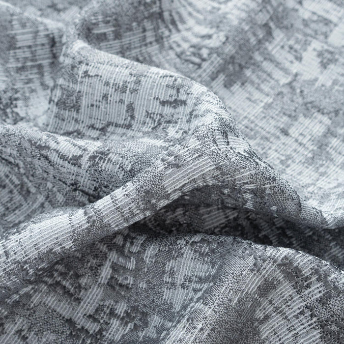 RT Designer Collection Cambridge Jacquard Luxurious Decorative Grommet Curtain Panel 54" x 90" Silver