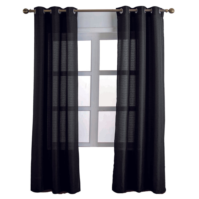 RT Designers Collection Cole Textured Grommet Room Darkening Curtain Panel Black
