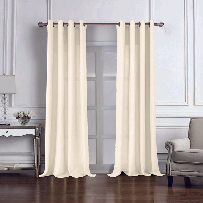 RT Designers Collection Cole Textured Grommet Room Darkening Curtain Panel Ivory
