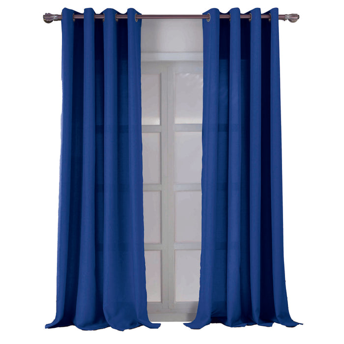 RT Designers Collection Cole Textured Grommet Room Darkening Curtain Panel Navy