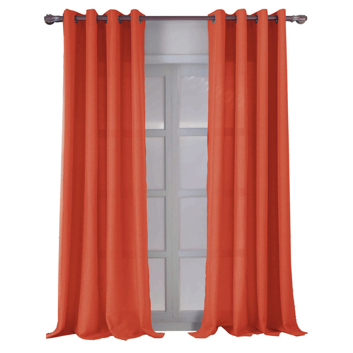 RT Designers Collection Cole Textured Grommet Room Darkening Curtain Panel Orange