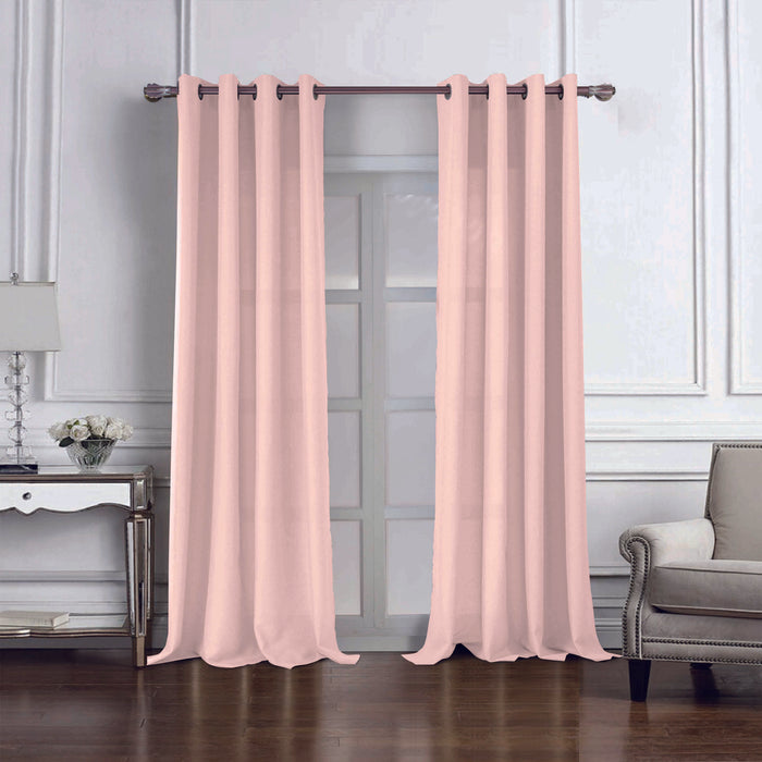 RT Designers Collection Cole Textured Grommet Room Darkening Curtain Panel 54" x 84" Peach